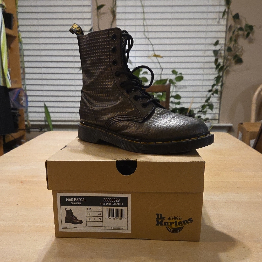 Dr. Martens Shimmering Black Lace-Up Boots